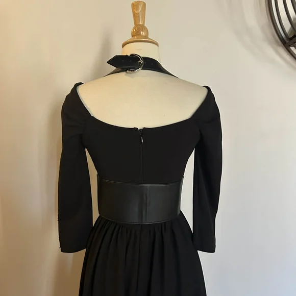Vixen Micheline Pitt Black Long Sleeve Dress with Belt - Picture 4 of 9